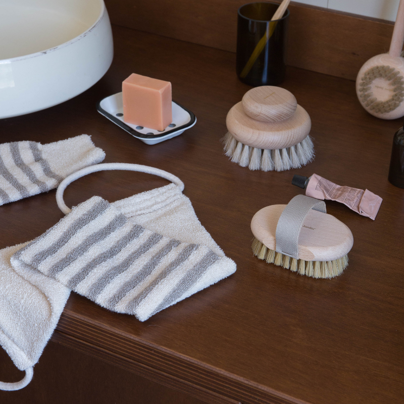 Massage strap in organic linen and cotton