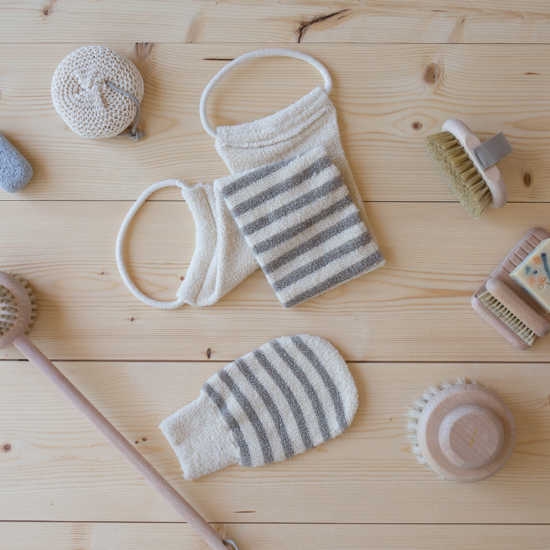Massage strap in organic linen and cotton