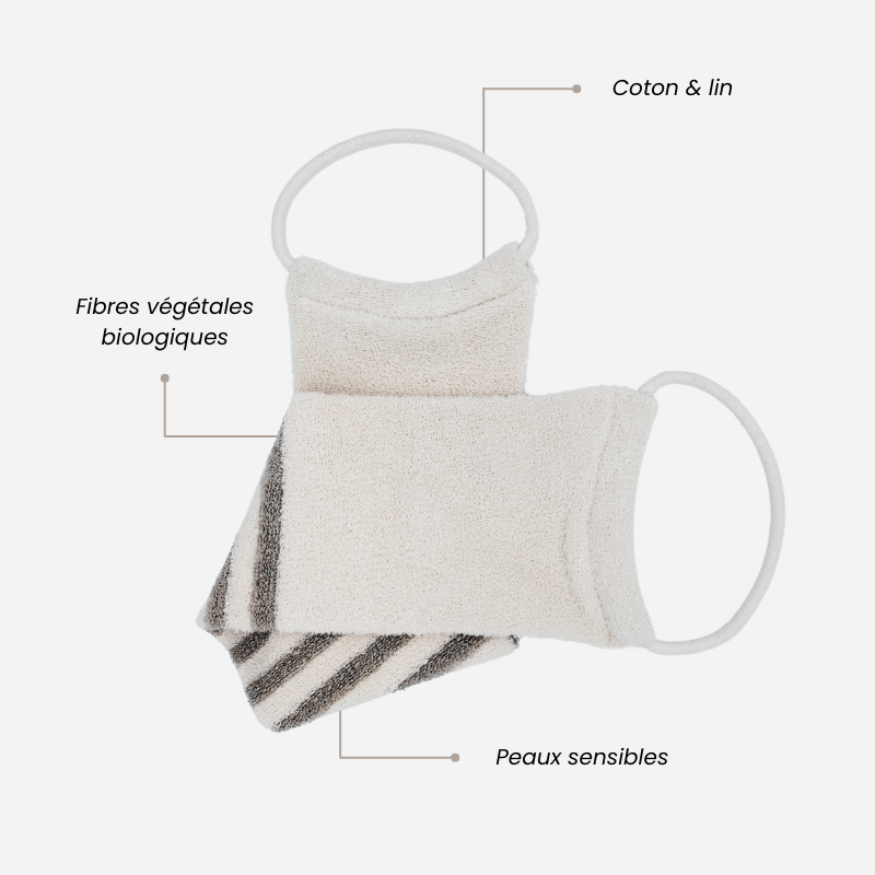 Massage strap in organic linen and cotton