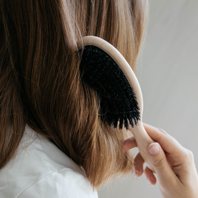 Brosse à cheveux en poils de sanglier