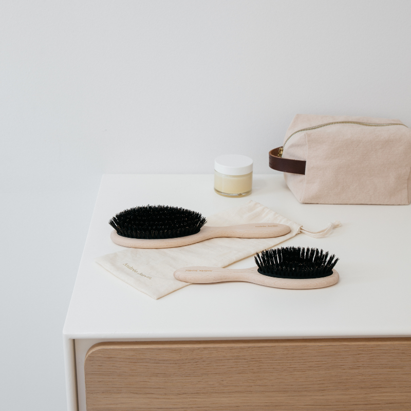 Brosse à cheveux en poils de sanglier