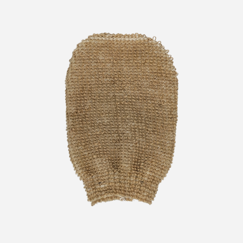 Gant de gommage exfoliant en Jute