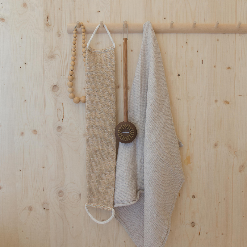 Lanière de gommage exfoliante en Jute