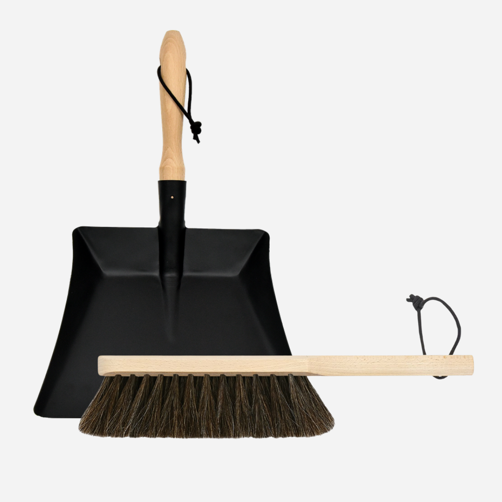 Balai Professionnel Nölle 80 Cm Crin + Cheveux Synthétiques - Beige/Noir - Idéal Sols Lisses Et Poussière Fine